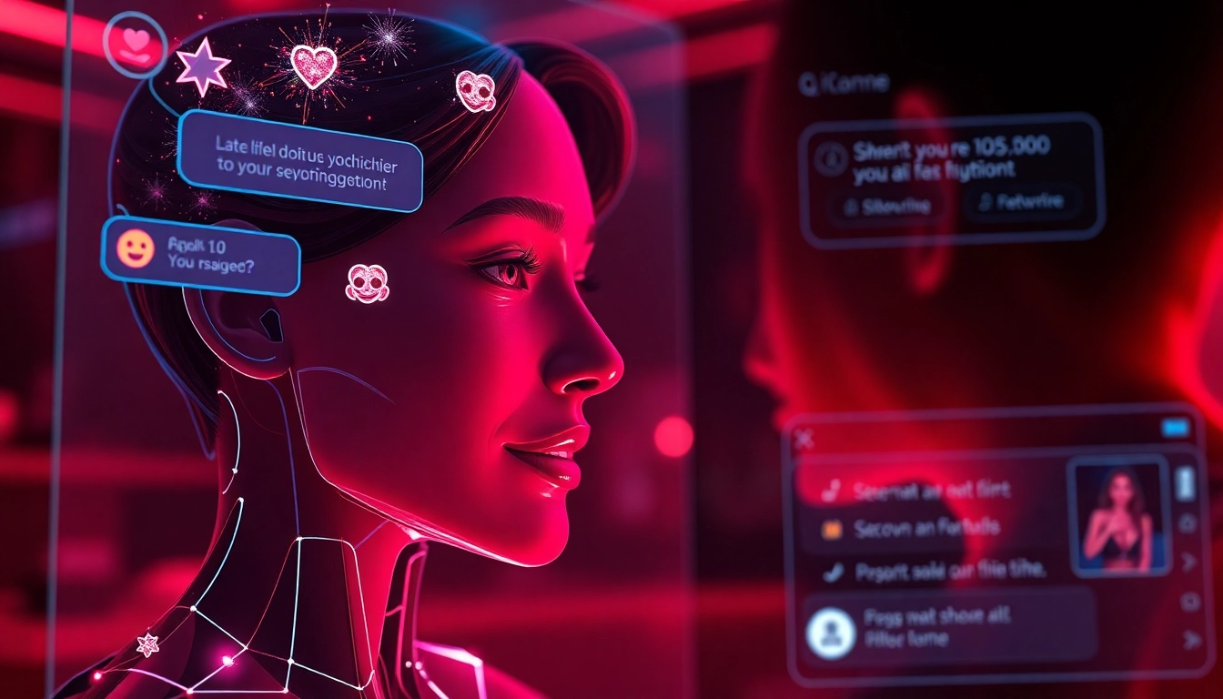 Engaging AI sexchat interface with a virtual character, showcasing an intimate chat experience.