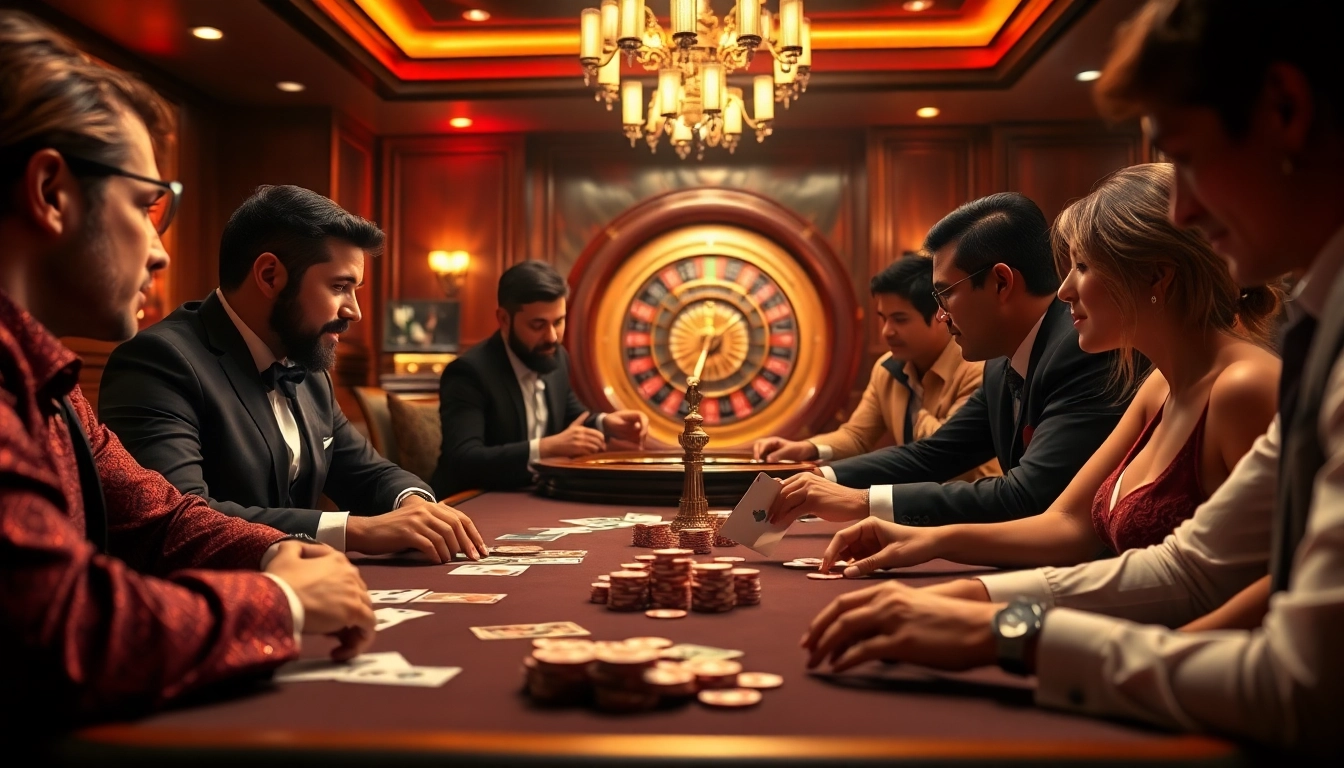 Players enjoying a thrilling game of cards at rikvip's luxurious online casino platform.