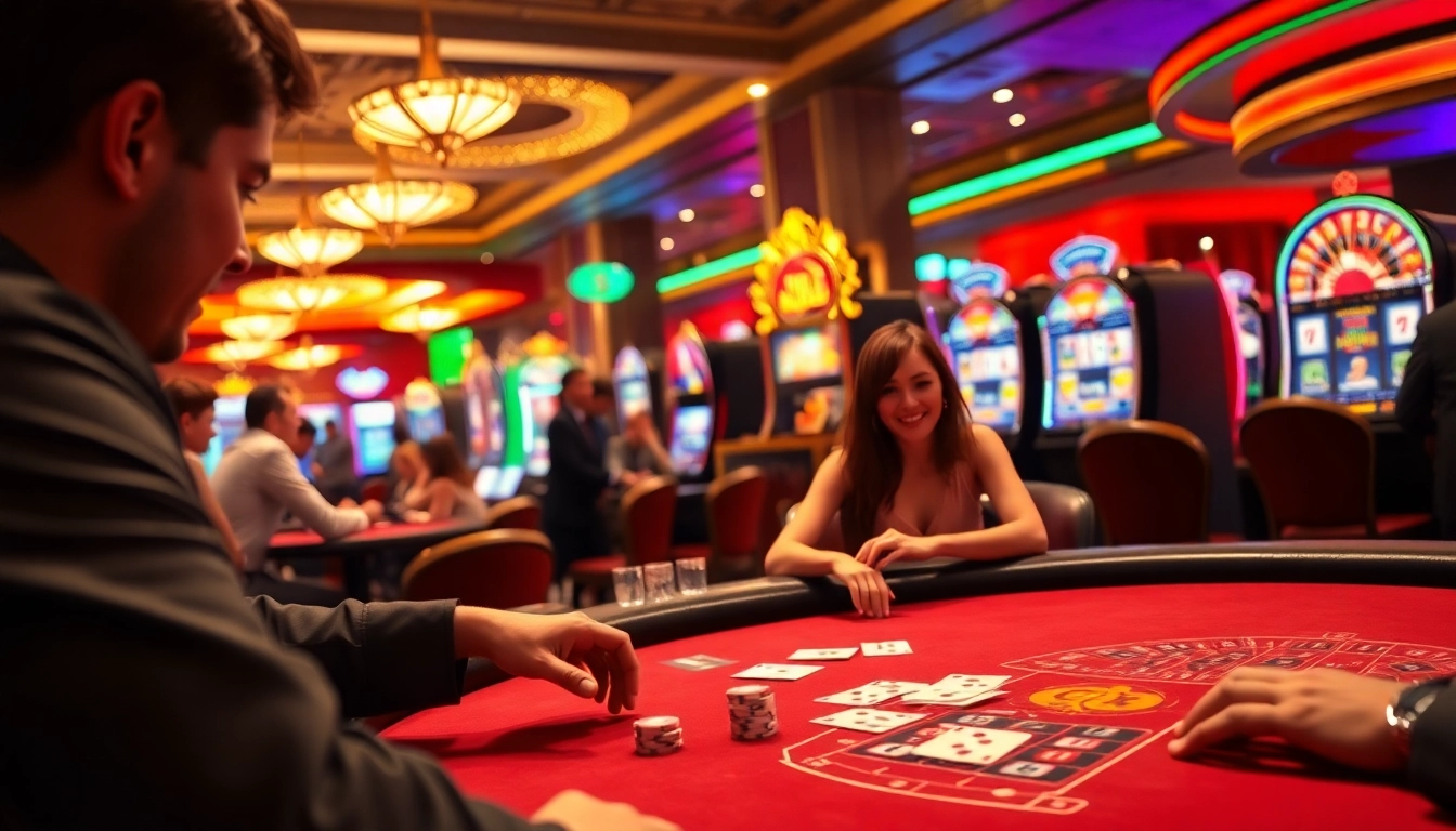 Joueurs s'engagent dans une expérience captivante de casino en ligne avec des jeux de table.