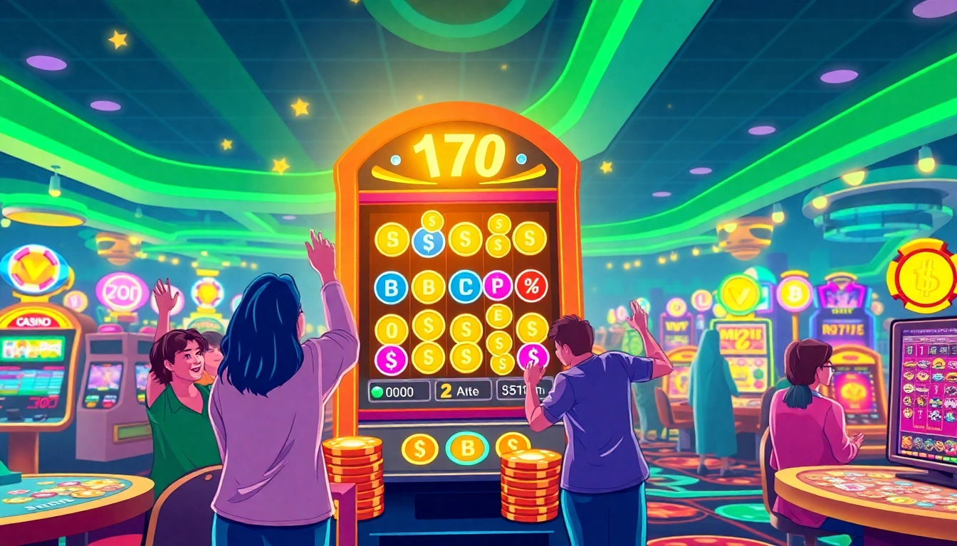 Joueurs profitant de leurs gains au casino crypto avec des jetons colorés.