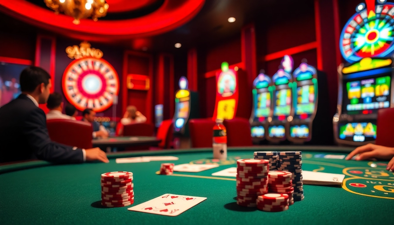 Engaging poker players at a professional casino exemplifying tỷ lệ kèo nhà cái and betting excitement.