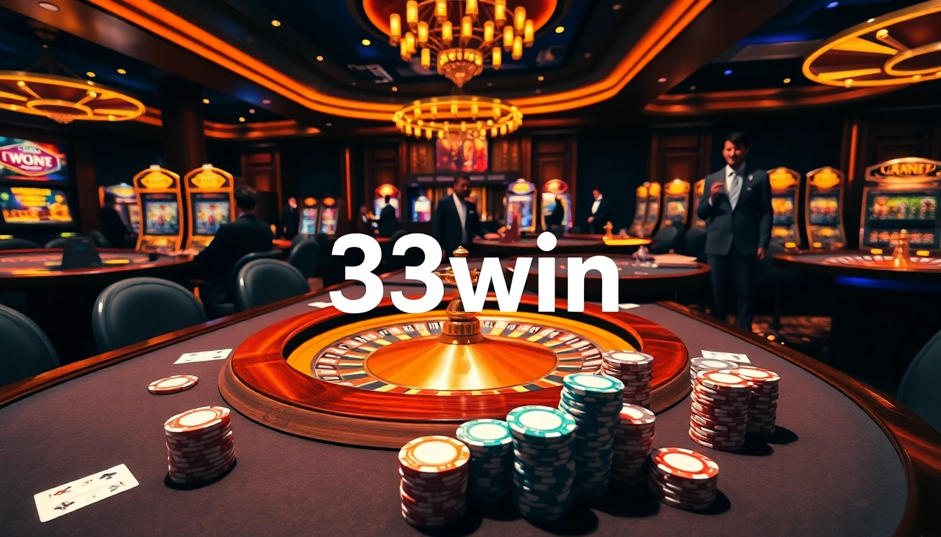 Players enjoying exciting games at 33win casino with vibrant tables and engaging atmosphere.