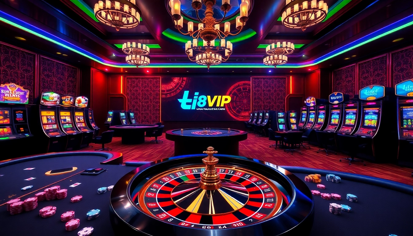 Experience the thrill of gambling at Link Vào Nhà Cái 68VIP with vibrant casino visuals and colorful gaming elements.