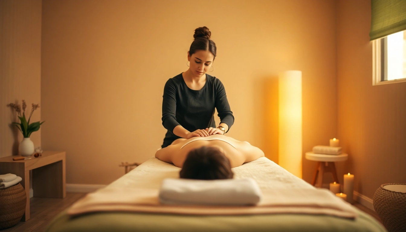 전문 마사지사가 편안한 치료를 제공하는 동탄출장마사지의 편안한 분위기.